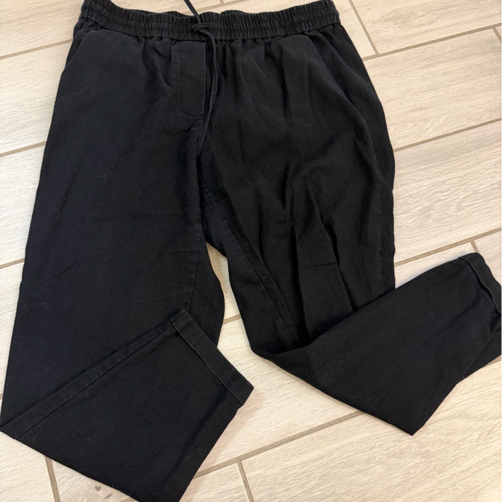 J. Crew Black Linen Blend Drawstring Pants
